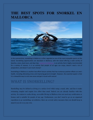 THE BEST SPOTS FOR SNORKEL EN MALLORCA