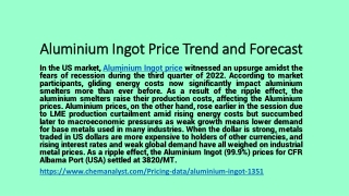 Aluminium Ingot Pricing online