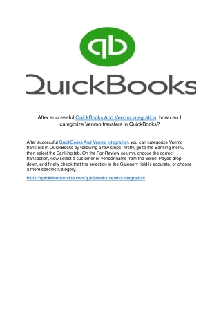 successful QuickBooks And Venmo integration