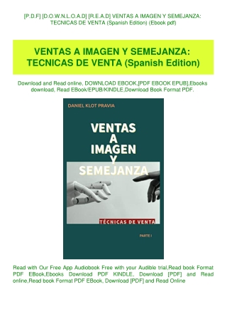 [P.D.F] [D.O.W.N.L.O.A.D] [R.E.A.D] VENTAS A IMAGEN Y SEMEJANZA TECNICAS DE VENTA (Spanish Edition)