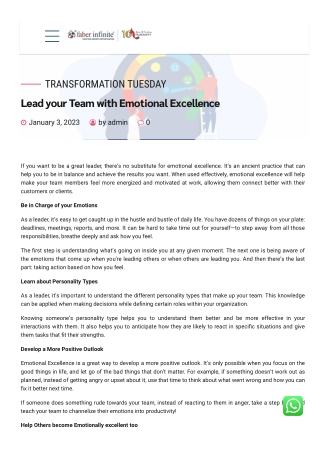 Lead your Team with Emotional Excellence