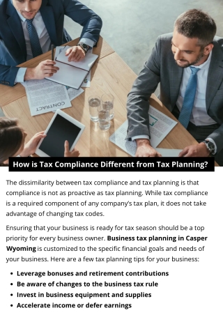 How is Tax Compliance Different from Tax Planning?