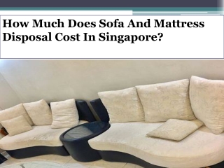 How Much Does Sofa And Mattress Disposal Cost In Singapore