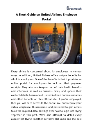 A Short Guide on United Airlines Employee Portal