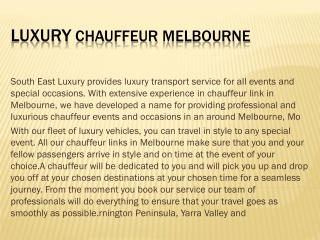 Luxury Chauffeur Melbourne 2