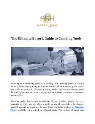 The Ultimate Buyer’s Guide to Grinding Tools