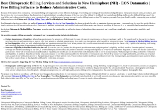 Chiropractic Billing Services in New Hemisphere