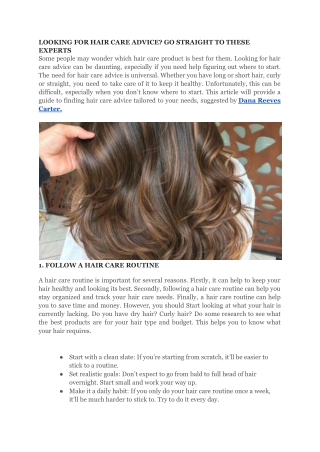 Hair Care Advice