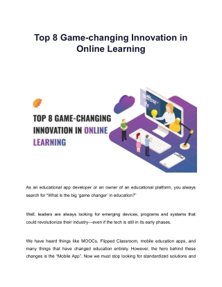 Top 8 Game-changing Innovation in Online Learning