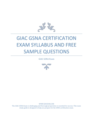 [New] GIAC GSNA Certification Exam Syllabus and Free Sample Questions