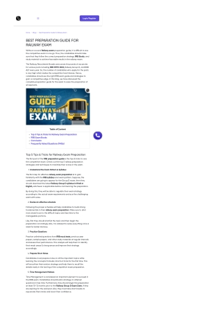 Prepare for Railway Exams - Guide