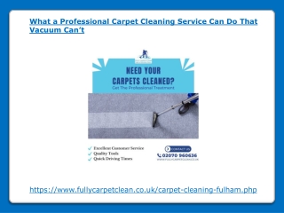 What a Professional Carpet Cleaning Service Can Do That Vacuum Cant