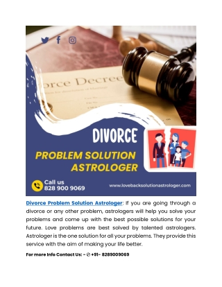 Divorce Problem Solution Astrologer