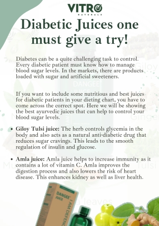 Diabetic Juices one must give a try!