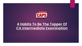 4 Habits To Be The Topper Of CA Intermediate Examination