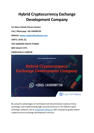 Hybrid Cryptocurrency Exchange Development Company