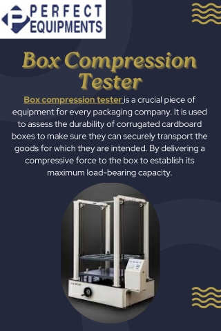 Box compression tester | Perfect Group India