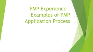 PMP Experience - Examples of PMP Application Process