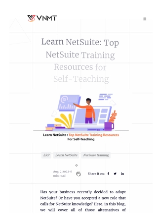 Learn NetSuite  Top NetSuite Training ReSources For Self-Teaching