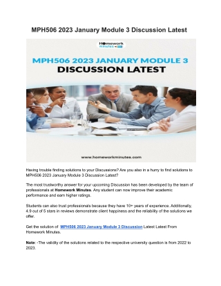 MPH506 2023January Module 3 Discussion Latest