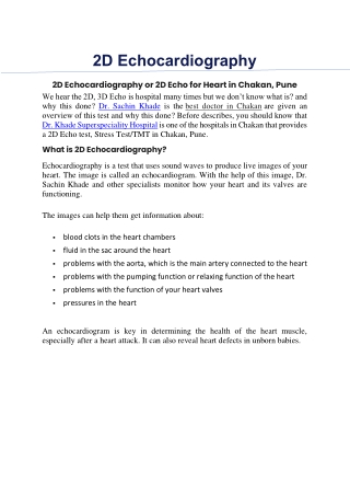 2D Echocardiography