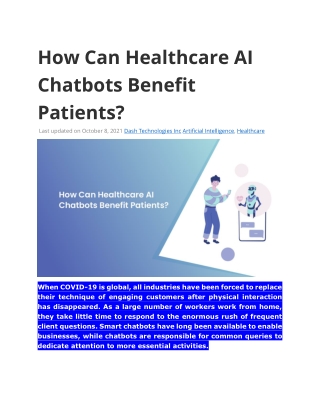 How Can Healthcare AI Chatbots Benefit Patients?