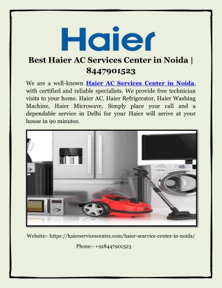 Best Haier AC Services Center in Noida