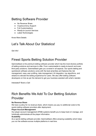 Betting Software Provider | GammaStack