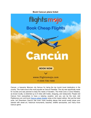Cancun Plane Tickets
