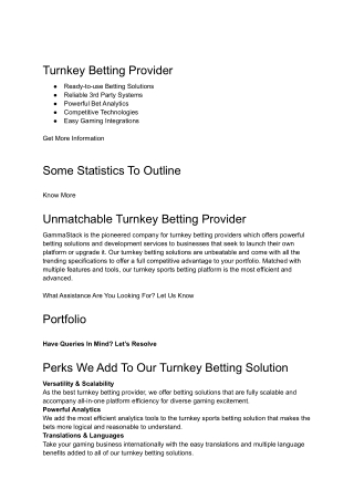 Turnkey Betting Provider | GammaStack