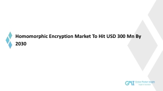 Homomorphic Encryption Market by Trends, Opportunities And Industry Forecast To
