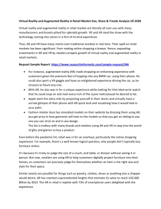 Virtual Reality and Augmented Reality in Retail Market