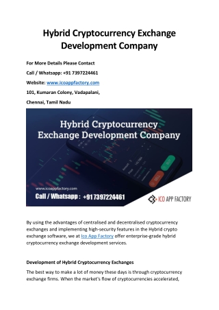 Hybrid Cryptocurrency Exchange Development Company