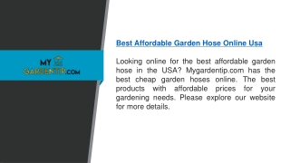 Best Affordable Garden Hose Online Usa  Mygardentip.com
