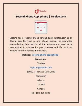 Second Phone App Iphone | Telefeo.com