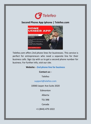 2nd Phone Line For Business | Telefeo.com