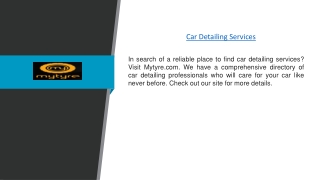 Car Detailing Services | Mytyre.com