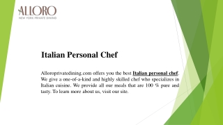 Italian Personal Chef  Alloroprivatedining.com