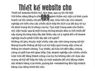 Thiết kế website cho spa