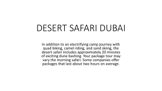 DESERT SAFARI DUBAI