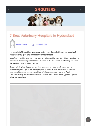 Best Veterinary Pet Clinic Hospital in Hyderabad