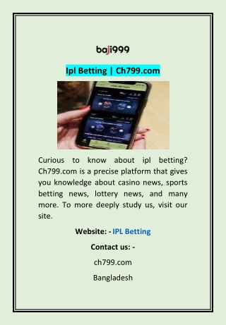 Ipl Betting | Ch799.com