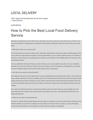 LOCVL DELIVERY