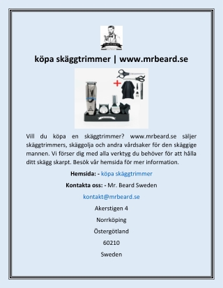 köpa skäggtrimmer  www.mrbeard.se