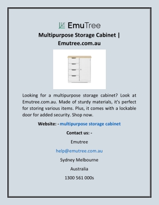 Multipurpose Storage Cabinet | Emutree.com.au
