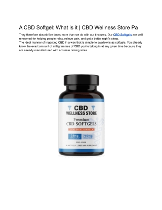 A CBD Softgel_ What is it _ CBD Wellness Store Pa