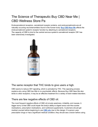 The Science of Therapeutic Buy CBD Near Me _ CBD Wellness Store Pa