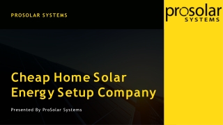 Residential Solar energy systems - ProSolar Puerto Rico