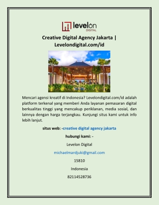 Creative Digital Agency Jakarta  | Levelondigital.com/id