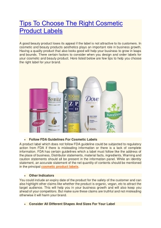 Tips To Choose The Right Cosmetic Product Labels